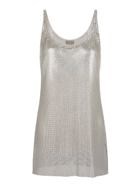ΜΙΝΙ ΦΟΡΕΜΑ ΜΕ ΠΑΓΙΕΤΑ | Ασημί FR 36