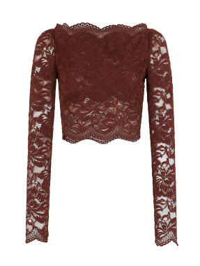 ΓΥΝΑΙΚΕΙΟ ΤΟΠ ΜΕ ΔΑΝΤΕΛΑ | Καφέ FR 40