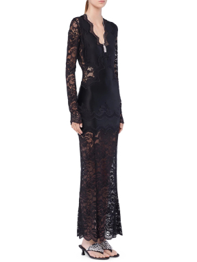 ΜΑΞΙ ΦΟΡΕΜΑ ΜΕ ΔΑΝΤΕΛΑ | Μαύρο FR 38