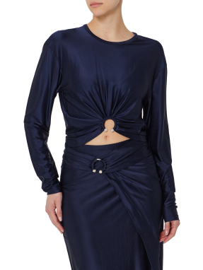 ΓΥΝΑΙΚΕΙΑ ΜΑΚΡΥΜΑΝΙΚΗ ΜΠΛΟΥΖΑ | Μπλε Σκούρο FR 40