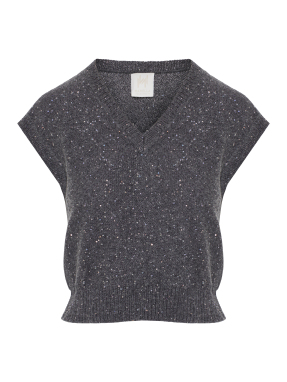 ΓΥΝΑΙΚΕΙΟ ΑΜΑΝΙΚΟ ΠΟΥΛΟΒΕΡ | Γκρι Σκούρο S