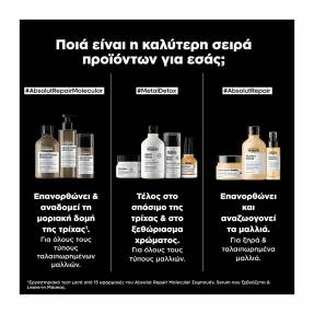 ABSOLUT REPAIR MOLECULAR ΣΑΜΠΟΥΑΝ ΜΟΡΙΑΚΗΣ ΕΠΑΝΟΡΘΩΣΗΣ ΧΩΡΙΣ ΘΕΙΙΚΑ ΑΛΑΤΑ ΓΙΑ ΤΑΛΑΙΠΩΡΗΜΕΝΑ ΜΑΛΛΙΑ | 500ml