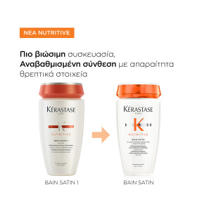 NUTRITIVE BAIN SATIN ΕΝΥΔΑΤΙΚΟ ΣΑΜΠΟΥΑΝ ΜΕ ΘΡΕΠΤΙΚΑ ΣΥΣΤΑΤΙΚΑ ΓΙΑ ΞΗΡΑ ΜΑΛΛΙΑ | 250ml