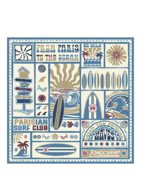 ΓΥΝΑΙΚΕΙΟ ΜΕΤΑΞΩΤΟ ΦΟΥΛΑΡΙ PARISIAN SURF CLUB SILK SCARF 90 | Λευκό