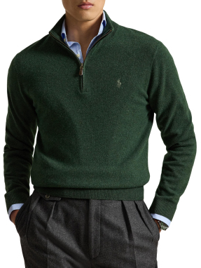ΑΝΔΡΙΚΟ ΜΑΛΛΙΝΟ ΠΟΥΛΟΒΕΡ HALF-ZIP | Πράσινο  XXL