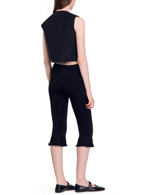 ΓΥΝΑΙΚΕΙΟ ΑΜΑΝΙΚΟ ΠΛΙΣΕ CROP ΤΟΠ | Μαύρο S