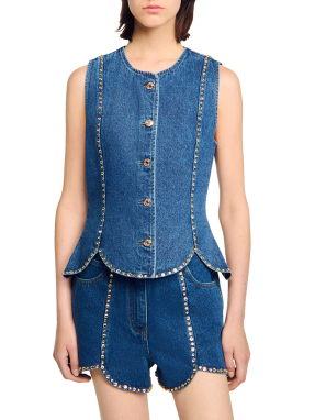 ΓΥΝΑΙΚΕΙΟ DENIM ΤΟΠ | Μπλε M