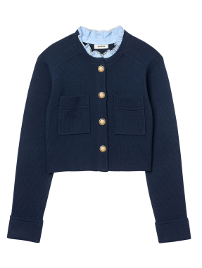 ΓΥΝΑΙΚΕΙΑ ΠΛΕΚΤΗ ΖΑΚΕΤΑ | Μπλε Σκούρο L