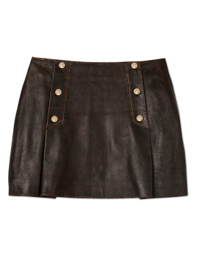 ΜΙΝΙ ΔΕΡΜΑΤΙΝΗ ΦΟΥΣΤΑ | Καφέ Σκούρο FR 38