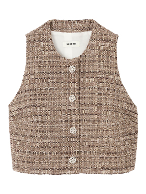 ΓΥΝΑΙΚΕΙΟ TWEED ΤΟΠ | Καφέ M