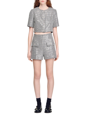 ΓΥΝΑΙΚΕΙΟ TWEED ΣΟΡΤΣ ΑΠΌ ΠΑΓΙΕΤΑ | Μαύρο FR 38