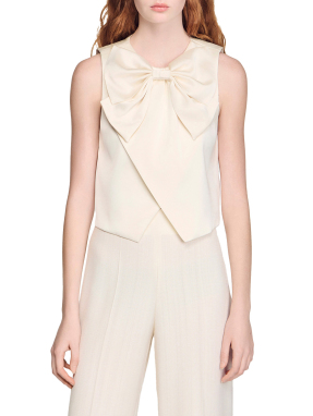 ΓΥΝΑΙΚΕΙΟ ΣΑΤΕΝ ΤΟΠ ΜΕ ΦΙΟΓΚΟ | Εκρού L