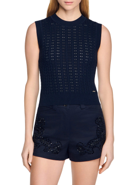 ΓΥΝΑΙΚΕΙΟ ΑΜΑΝΙΚΟ ΠΛΕΚΤΟ ΤΟΠ | Μπλε Σκούρο M