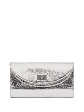 ΓΥΝΑΙΚΕΙΟ ΔΕΡΜΑΤΙΝΟ CLUTCH | Ασημί