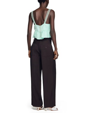 ΓΥΝΑΙΚΕΙΟ ΦΛΟΡΑΛ CROP ΤΟΠ | Πράσινο Ανοιχτό M