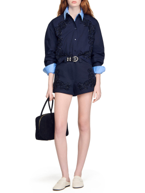 ΓΥΝΑΙΚΕΙΟ SHORTS ΜΕ ΚΕΝΤΗΜΑΤΑ | Μπλε Σκούρο FR 38