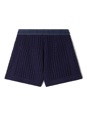 ΓΥΝΑΙΚΕΙΟ ΠΛΕΚΤΟ SHORTS | Μπλε Σκούρο 44 FR 38