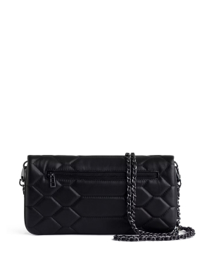 ΓΥΝΑΙΚΕΙΟ ΔΕΡΜΑΤΙΝΟ CLUTCH ROCK QUILTED XL | Μαύρο