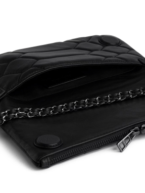 ΓΥΝΑΙΚΕΙΟ ΔΕΡΜΑΤΙΝΟ CLUTCH ROCK QUILTED XL | Μαύρο