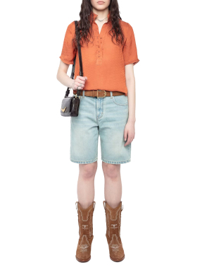 ΓΥΝΑΙΚΕΙΑ ΣΑΤΕΝ ΜΠΛΟΥΖΑ TOPHER | Πορτοκαλί S