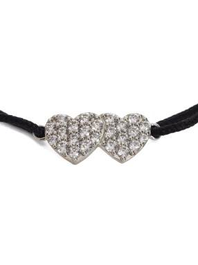 ΓΥΝΑΙΚΕΙΟ ΒΡΑΧΙΟΛΙ LINK HEART STRASS | Μαύρο