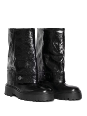 ΓΥΝΑΚΕΙΕΣ ΔΕΡΜΑΤΙΝΕΣ ΜΠΟΤΕΣ ANGIE SLEEVE VINTAGE PATENT | Μαύρο 40