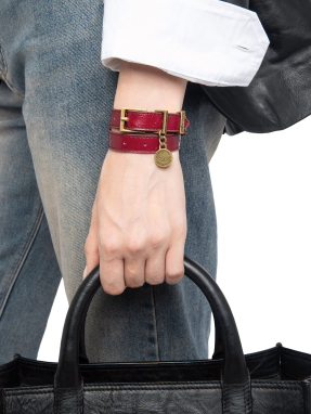 ΓΥΝΑΙΚΕΙΟ ΔΕΡΜΑΤΙΝΟ ΒΡΑΧΙΟΛΙ SUNNY DOUBLE | Μπορντό ONE SIZE