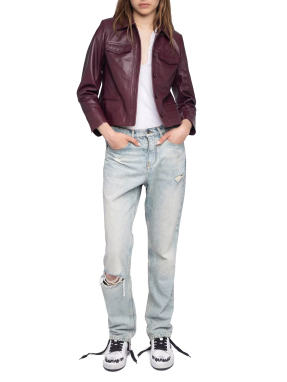 ΓΥΝΑΙΚΕΙΟ ΔΕΡΜΑΤΙΝΟ JACKET LIAM | Μπορντό S