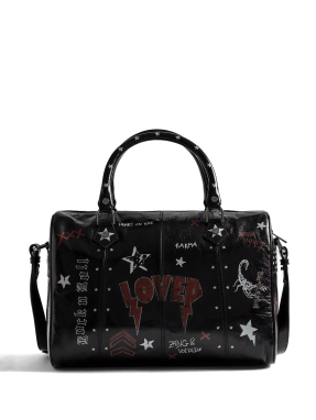 ΓΥΝΑΙΚΕΙΑ ΔΕΡΜΑΤΙΝΗ ΤΣΑΝΤΑ ΧΕΙΡΟΣ SUNNY VIBE MEDIUM PUNK | Μαύρο