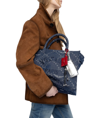 ΓΥΝΑΙΚΕΙΑ DENIM ΤΣΑΝΤΑ ΧΕΙΡΟΣ ANGEL TOTE | Μπλε Σκούρο