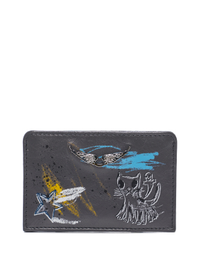 ΓΥΝΑΙΚΕΙΑ ΔΕΡΜΑΤΙΝΗ ΘΗΚΗ ΚΑΡΤΩΝ ZV PASS HUMBERTO | Γκρι Σκούρο