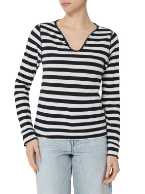 ΓΥΝΑΙΚΕΙΑ ΜΠΛΟΥΖΑ HENLEY TUNISIEN | Ριγέ  M