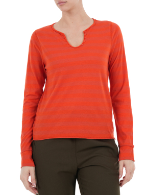 ΓΥΝΑΙΚΕΙΑ ΜΠΛΟΥΖΑ HENLEY TUNISIEN | Κόκκινο XS