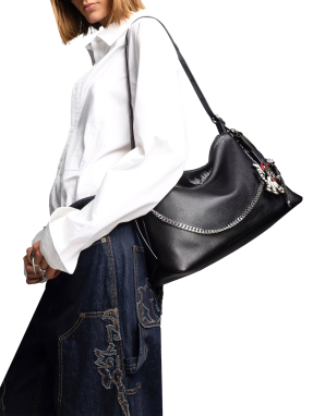 ΓΥΝΑΙΚΕΙΑ ΔΕΡΜΑΤΙΝΗ ΤΣΑΝΤΑ ΩΜΟΥ JIM GRAINED | Μαύρο