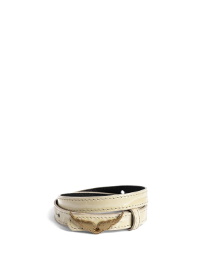 ΓΥΝΑΙΚΕΙΟ ΔΕΡΜΑΤΙΝΟ ΒΡΑΧΙΟΛΙ ROCK CROCO | Εκρού ONE SIZE