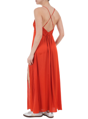 ΜΑΞΙ ΣΑΤΕΝ ΦΟΡΕΜΑ RAYONNE | Κόκκινο XS