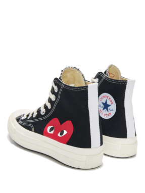 UNISEX SNEAKERS PLAY COMME DES GARCONS x CONVERSE 170 BIG HEART HI TOP | Μαύρο 36.5