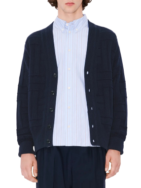 ΑΝΔΡΙΚΗ ΠΛΕΚΤΗ ΖΑΚΕΤΑ KENZO WEAVE | Μπλε Σκούρο XL