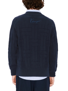 ΑΝΔΡΙΚΗ ΠΛΕΚΤΗ ΖΑΚΕΤΑ KENZO WEAVE | Μπλε Σκούρο XL