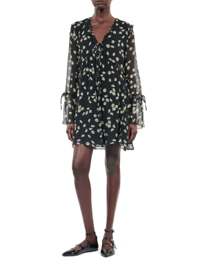 ΜΙΝΙ ΦΟΡΕΜΑ ΜΕ ΦΛΟΡΑΛ ΜΟΤΙΒΟ | Μαύρο M