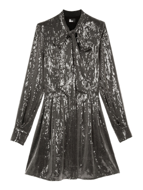 ΜΙΝΙ ΦΟΡΕΜΑ ΜΕ ΠΑΓΙΕΤΕΣ | Ασημί EU 40