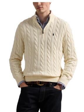 ΑΝΔΡΙΚΟ ΠΟΥΛΟΒΕΡ HALF-ZIP | Εκρού L