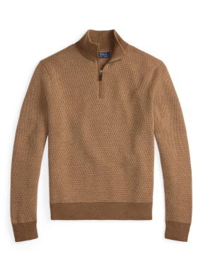 ΑΝΔΡΙΚΟ ΠΟΥΛΟΒΕΡ HALF-ZIP | Καφέ Ανοιχτό XL