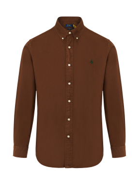 ΑΝΔΡΙΚΟ ΠΟΥΚΑΜΙΣΟ ΜΕ ΛΟΓΟΤΥΠΟ | Καφέ XXL