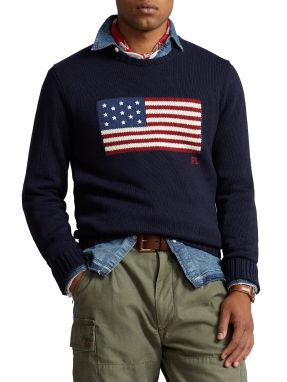 ΑΝΔΡΙΚΟ ΠΟΥΛΟΒΕΡ ΜΕ ΣΧΕΔΙΟ | Μπλε Σκούρο XL