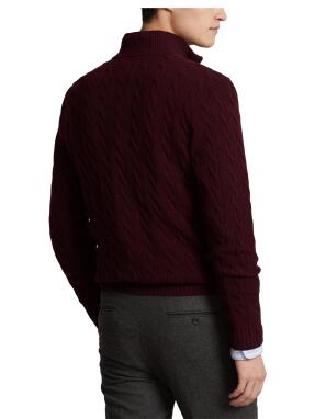 ΑΝΔΡΙΚΟ ΜΑΛΛΙΝΟ ΠΟΥΛΟΒΕΡ HALF-ZIP | Μπορντό XL