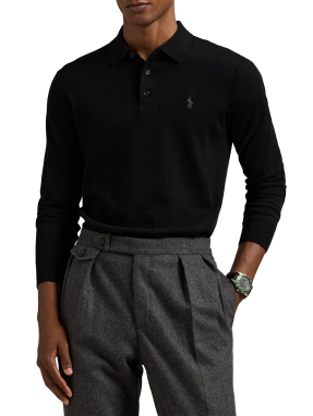 ΑΝΔΡΙΚΗ ΜΑΚΡΥΜΑΝΙΚΗ POLO ΜΠΛΟΥΖΑ | Μαύρο XXL