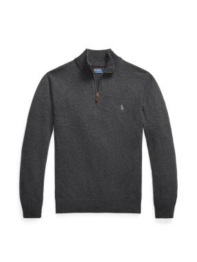 ΑΝΔΡΙΚΟ ΜΑΛΛΙΝΟ ΠΟΥΛΟΒΕΡ HALF-ZIP | Γκρι Σκούρο M