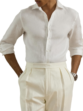 ΑΝΔΡΙΚΟ ΛΙΝΟ ΠΟΥΚΑΜΙΣΟ | Λευκό XL