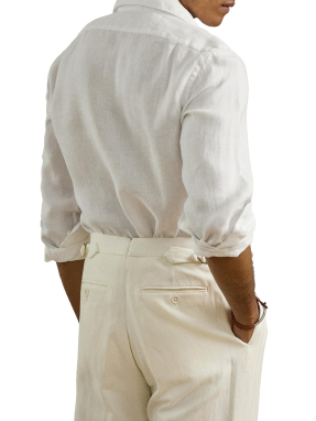 ΑΝΔΡΙΚΟ ΛΙΝΟ ΠΟΥΚΑΜΙΣΟ | Λευκό XL